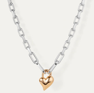 Padlock Pendant Heart Necklace