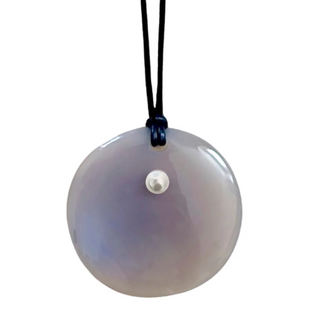 Jacqueline Rose - Luna Pendant Necklace in Grey Agate