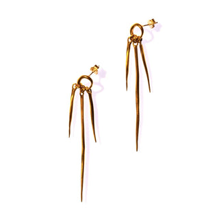 K/ller Collection - Small Ellipse Multi Twist Spike Drop Earrings
