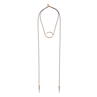 K/ller Collection - Large Ellipse Lariat With Spike Drops