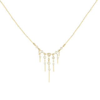 Celine Daoust - Triangle Diamonds And Dangling Diamonds Chain Necklace