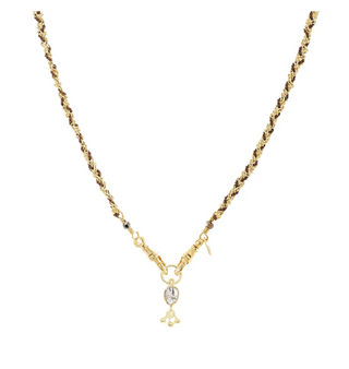 No989 Necklace gold and brown