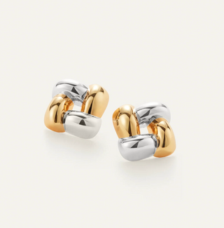 Jenny Bird - Two-Tone Woven Square Earrings