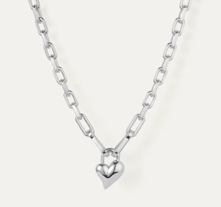 Padlock Pendant Heart Necklace