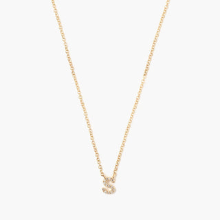 Chan Luu - Gold And White Diamond Initial Necklace