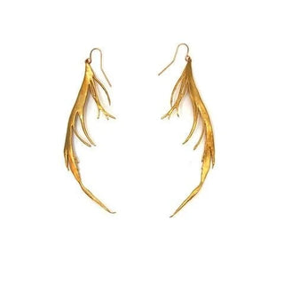 K/ller Collection - Brass Feather Earrings