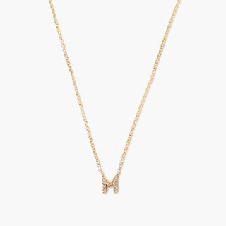 Chan Luu - Gold And White Diamond Initial Necklace