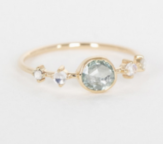 Celine Daoust - Sapphire, Moonstone and Diamond Ring