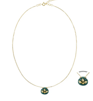 NÂ° 982 Necklace Gold & Green