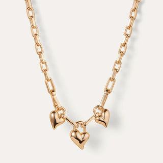 Jenny Bird - Padlock Triple Heart Pendant Necklace
