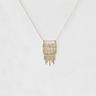 Celine Daoust - White Sapphire & Diamonds Eye Solid Gold Plate Necklace