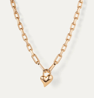 Padlock Pendant Heart Necklace