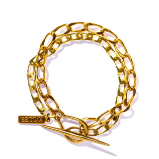 K/ller Collection - Toggle Spike Vintage Chains Bracelet Brass