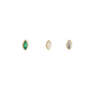 Metier - Mini Bezel Marquise Stud
