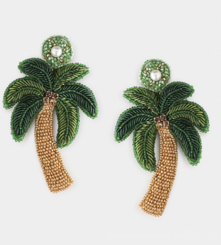 Olivia Dar - Palm Tree Earrings (green)