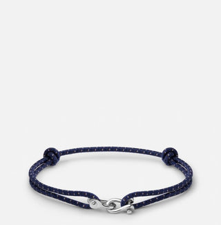 Miansai - Screw Cuff Bungee Bracelet, Silver / Navy