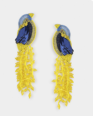Olivia Dar - Kingfisher Earrings (yellow/blue)