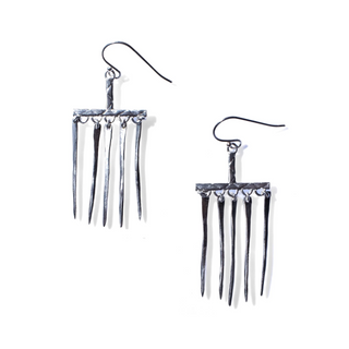 K/ller Collection - Small Chimes Forged Spikes Earrings - Sterling
