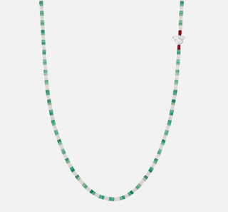 Miansai - Kai Agate Beaded Necklace, Sterling Silver / Green
