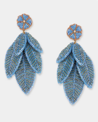 Olivia Dar - Leaf Earrings (denim)