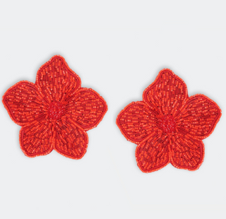 Olivia Dar - Hibiscus Earrings (red)