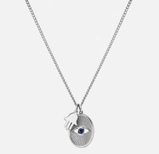 Miansai - Third Eye Pendant Necklace, Sterling Silver and Polished Sapphire