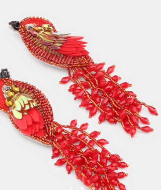 Olivia Dar - Kingfisher Earrings (red)